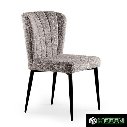 Gray Fabric Dining Chair with Metal Feet