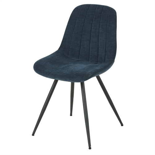 Dark blue fabric dining chair