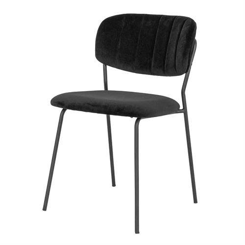 Black fabric dining chairs