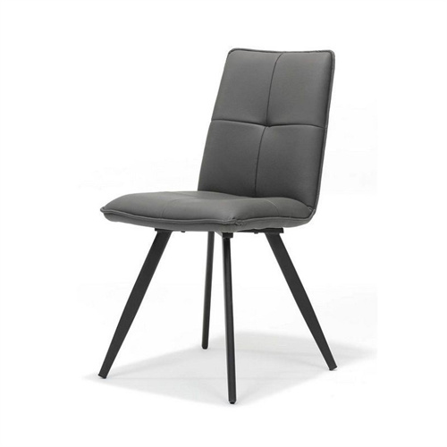 Dark grey faux leather dining chair