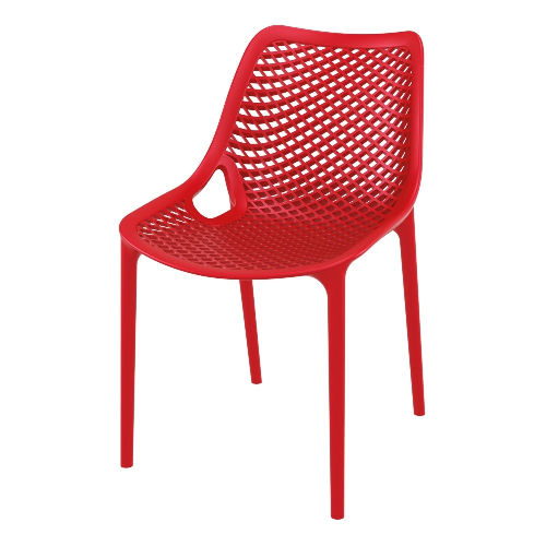 Red PP Hollow Out Stackable Chair