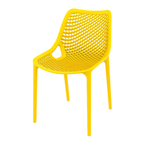 Yellow Hollow Out Plastic Chair 