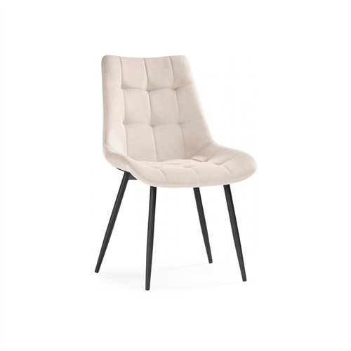 Luxurious Beige Velvet Dining Chair