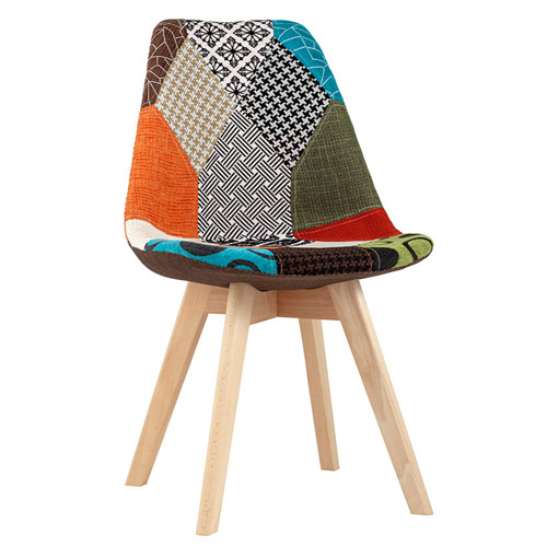 Patchwork Fabric Covered Dining Chair