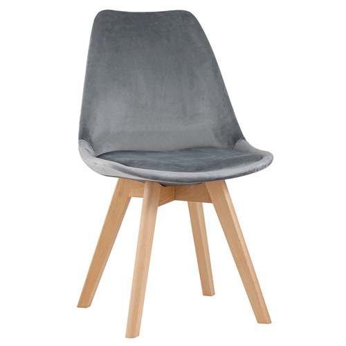 Dark grey velvet cafe chair