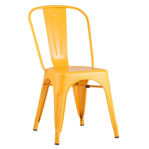 Yellow Metal Stackable Dining Chair
