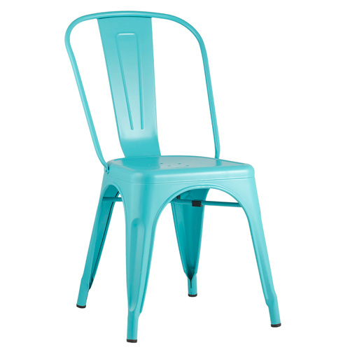 Teal Metal Stackable Dining Chair