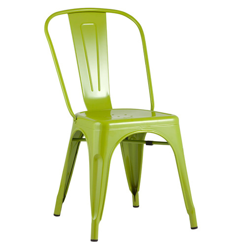 Green Metal Stackable Dining Chair