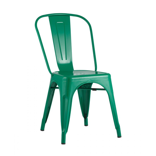 Pine Green Metal Stackable Dining Chair