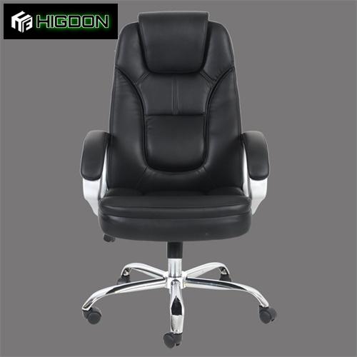 Black faux leather office chair