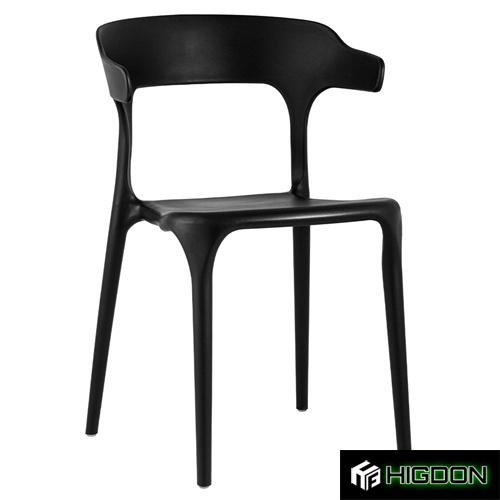 Stackable Black Plastic Chair