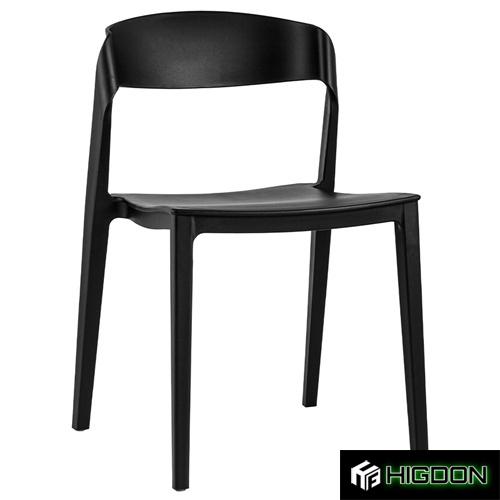 Stackable black polypropylene chair