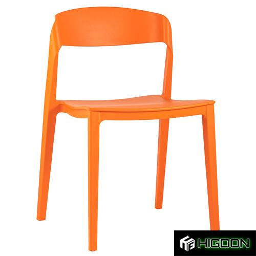 Stackable orange polypropylene chair