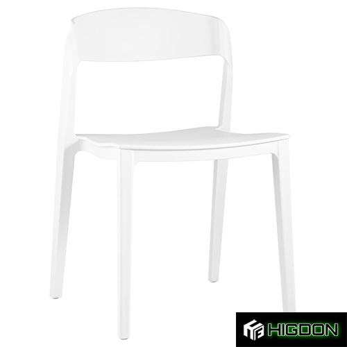 White plastic dining chair