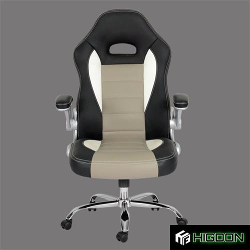 Racing Style Office Chair with Faux Leather Upholstery