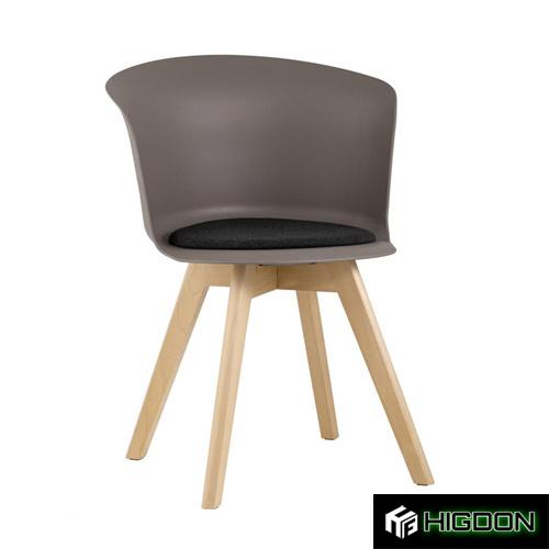 Dark Grey Plastic Chair With Cushion