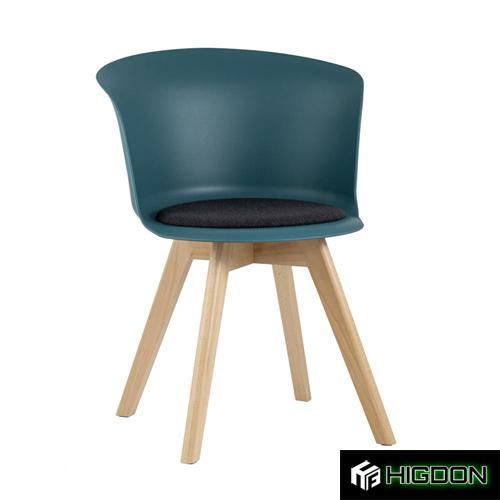 Dark Blue Plastic Chair With Cushion