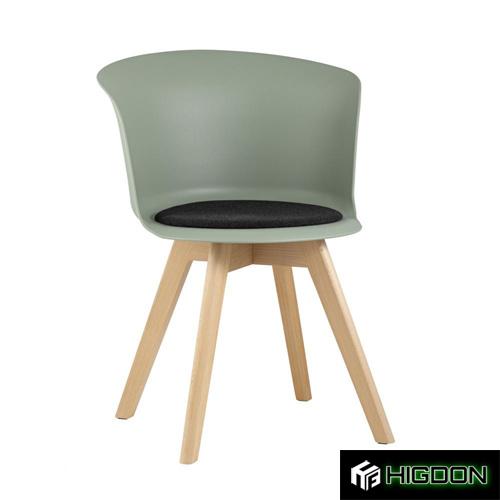 Warm Grey Plastic Chair With Cushion