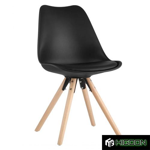 Black Scandinavian Chair With Wood Legs