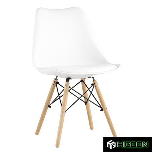 White Cushioned Plastic Dining Chair