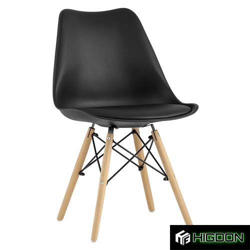 Black Padded Plastic Dining Chair