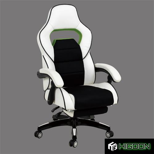 Mesh Fabric Gaming Chair With Footrest