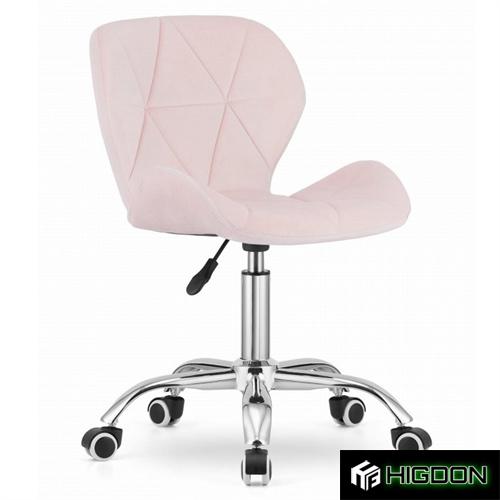 Light Pink Velvet Office Desk Chair,