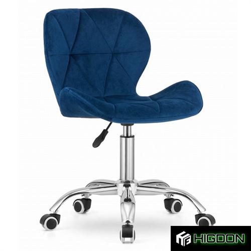 Luxurious deep blue velvet office desk chair