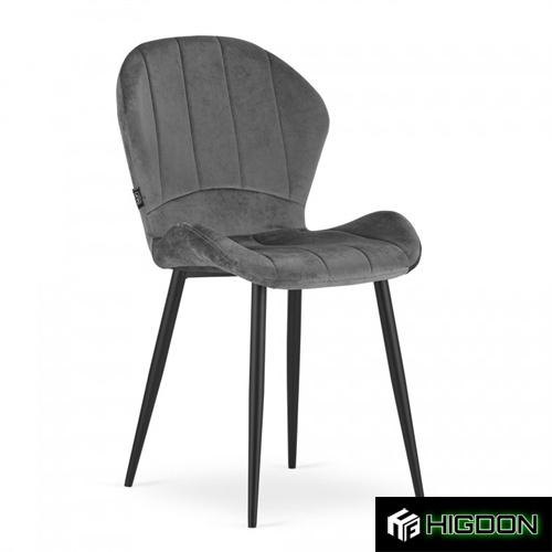 Modern Dark Grey Velvet Dining Chair