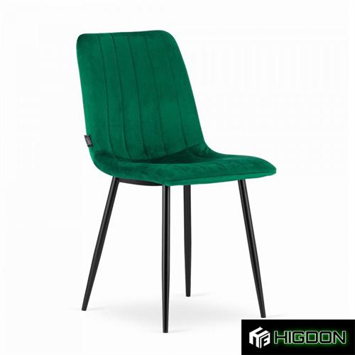 Forest Green Velvet Dining Chair with Metal Legs