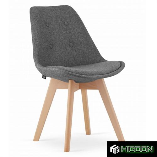  Grey Fabric Café Chair with Wood Feet