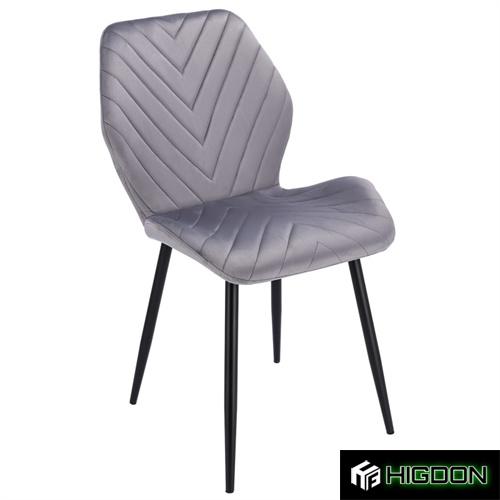 Light Grey Velvet Dining Chair