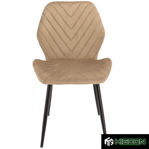 Beige Velvet Dining Chair