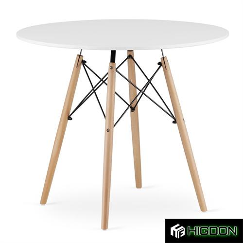 Round white MDF dining table 