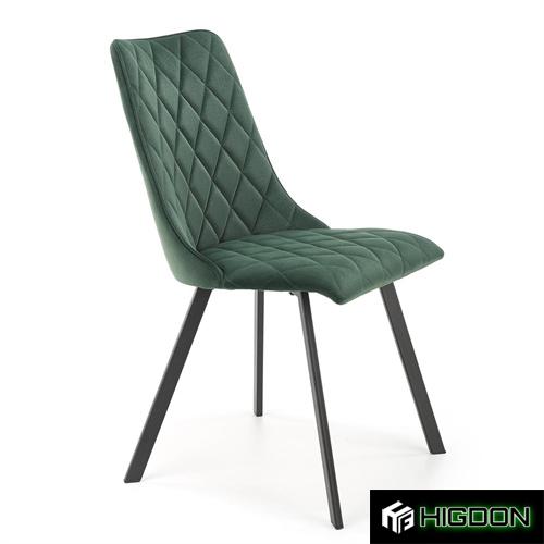 Luxurious deep green velvet dining chair