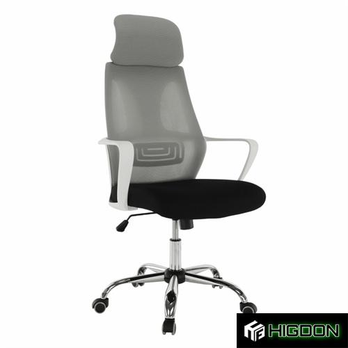 Grey Mesh Office Chair with a Chromed Metal Base