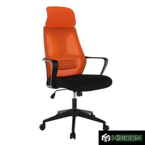 Orange mesh fabric office chair