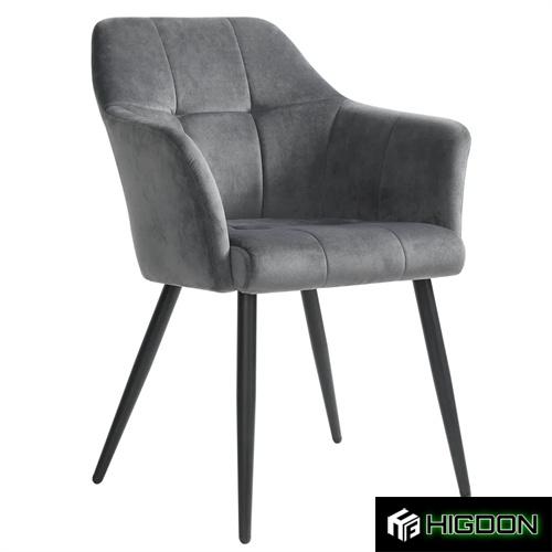 Dark Grey Velvet Dining Chair