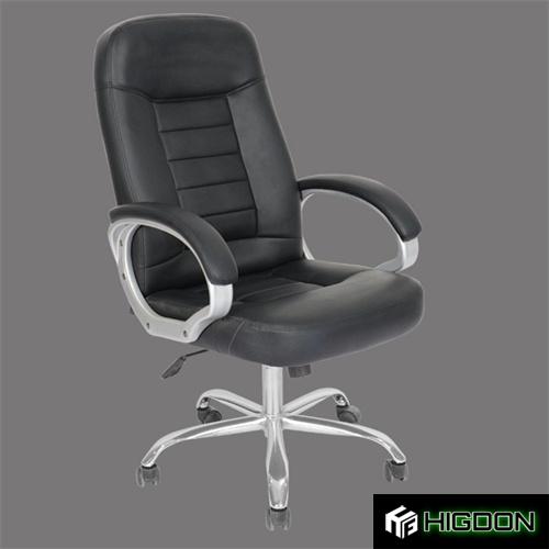 Dark Grey Faux Leather Office Chair