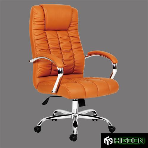 Orange faux leather office chair 