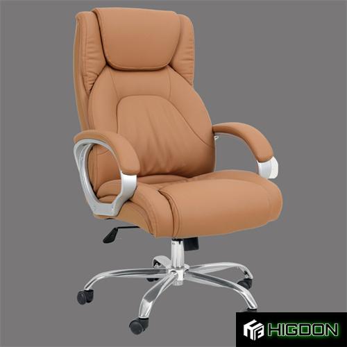 Brown faux leather office chair