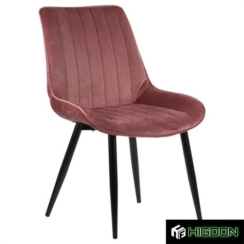 Exquisite pink velvet dining chair