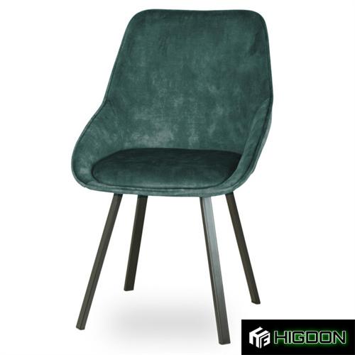 Dark Green Velvet Dining Chair with Metal Feet