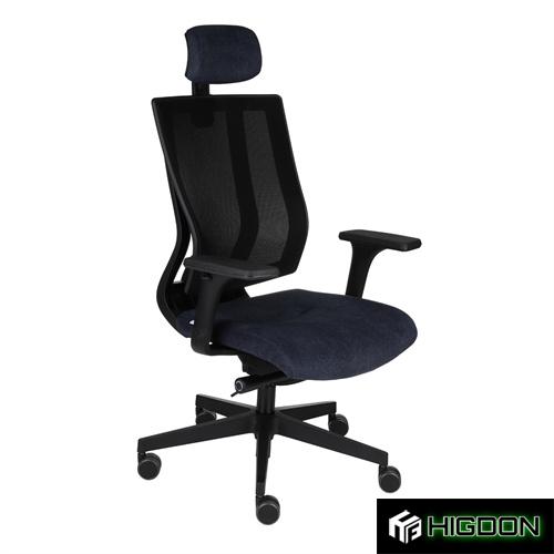 Black Mesh Office Chair with Fabric Seat