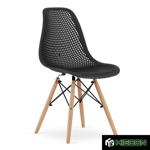 Sleek and Stylish DSW Style Black Plastic Chair