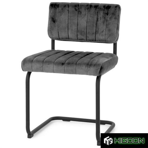 Luxury Dark Grey Velvet Dining Chair