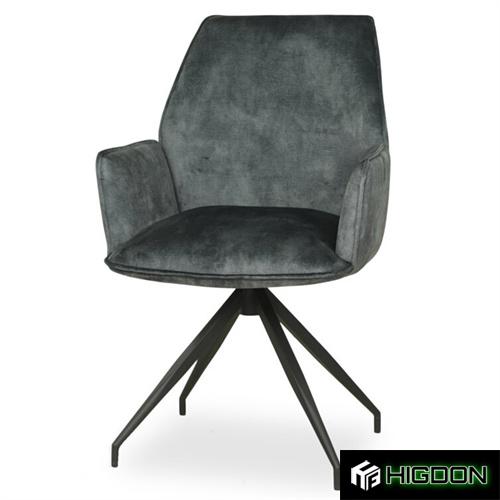 Dark Grey Velvet Dining Armchair