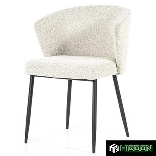 Elegant teddy fabric dining armchair