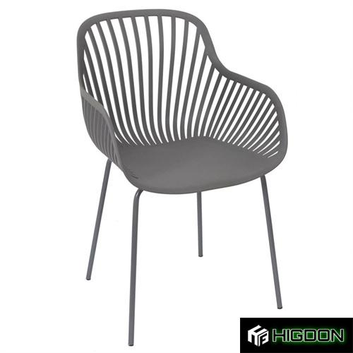 Plastic Armchair With Spray Metal Feet