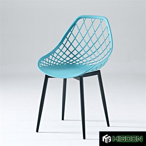 Net back dining chair with a PP material seat